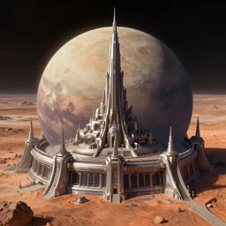A futuristic stronghold on a terraformed Pluto, digital art, artstationhq