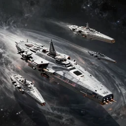 a fleet of galactic battleships