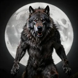 jim varney in pain transforming under the full moon into a werewolf, full terror on his face. award winning stunning photography