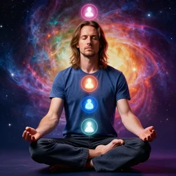 ⁠portrait of Russell Brand meditating with charkras, cosmic background, rich vivid colors, ambient lighting, dynamic lighting, 4k, HQ, official media, anime key visual, makoto shinkai, ilya kuvshinov, lois van baarle, rossdraws, detailed, trending on artstation