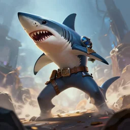 shark as an apex legends character digital illustration portrait design by, mark brooks and brad kunkle detailed, gorgeous lighting, wide angle action dynamic portrait