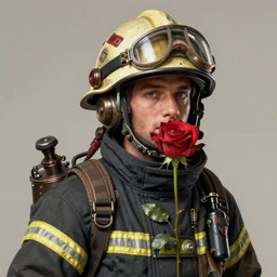 rose - flower as a firefighter, steampunk, portrait, highly detailed, starwars, trending on artstation, characterdesign, sharp focus, illustration, digital matte painting, art by greg rutkowski