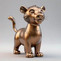 bronze tigger statue, 3 d render, 3 d rendering, hdr, dynamic lighting, unreal engine, shiny, metallic