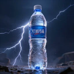 full body pose, hyperrealistic photograph of a bottle of water about 1 0 0 meters tall manipulating thunder, dim volumetric lighting, 8 k, octane beautifully detailed render, extremely hyper detailed, intricate, epic composition, cinematic lighting, masterpiece, trending on artstation, very very detailed, stunning, hdr, smooth, sharp focus, high resolution, award, winning photo, dslr, 5 0 mm