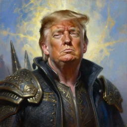 portrait oil painting, perfect expression, subconscious connects, purified consciousness, riddick, farscape, warcraft, emperier god king donald j trump, fantasy character portrait, ultra realistic, wide angle, intricate details, mass effect, artifacts, luminous skies, highly detailed, michael cheval, peter mohrbacher, boris vallejo, jessica rossier, oil painting, highly detailed, cinematic lighting, unreal, natural tpose