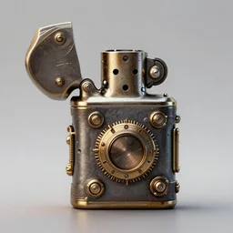 a steampunk lighter, product photo, concept art