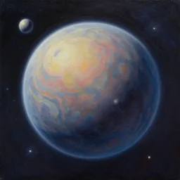 A Dyson Sphere in a distant star system, oil on canvas, trending on artstation
