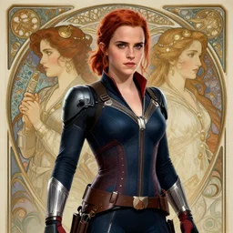 photography of emma watson as black widow, deep focus, d & d, fantasy, intricate, elegant, highly detailed, digital painting, artstation, concept art, matte, sharp focus, illustration, hearthstone, art by artgerm and greg rutkowski and alphonse mucha
