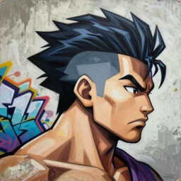 Street Fighter 3rd Strike Makoto profile picture by Sachin Teng, asymmetrical, Organic Painting , Matte Painting, Powerful, geometric shapes, hard edges, graffiti, street art:2 by Sachin Teng:4