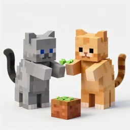 cats playing minecraft
