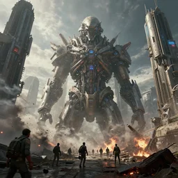 an epic 3 d mattepainting and photobash of a massive cyberpunk climax of alien civilization with style of futuristic and hyper - realist and post apocalypse including nuclear war and daylight and interstellar with scifi blockbuster cg vfx concept art riot cinematic bio hazard soviet by zdislaw beksinski and fvckrender and visualdon trending on cgsociety unreal engine 5