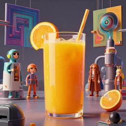 orange juice by artstation, deviantart, artfol, artslant artbox, cgsociety, gfxartist, artful, zatista, artpal, instagram, blendernation, frank stella, beeple, kopera, bjarke ingels, giger, zawadzki, synth - wave, hyperrealism, futurism 4 k, octane render