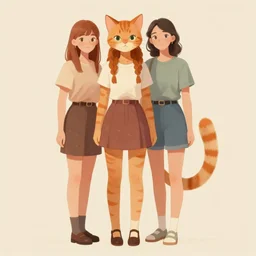 beautiful aesthetic full body portrait of a orange tabby cat girl by wlop and Julia Razumova, deviantArt, trending on artstation, artstation HQ