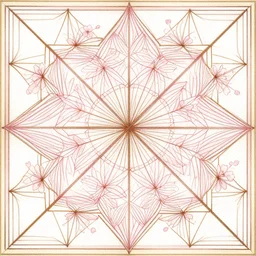 a detailed sakura geometric pattern illustration