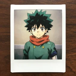 a polaroid of izuku midoriya