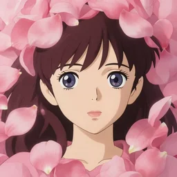 pink petals with a shape of an anime girl, krenz, ghibli, anime style, intricate, elegant, highly detailed, wonderful eyes, sweet, digital painting, artstation, concept art, smooth, sharp focus, illustration, art by artgerm and greg rutkowski and alphonse mucha and william - adolphe bouguereau