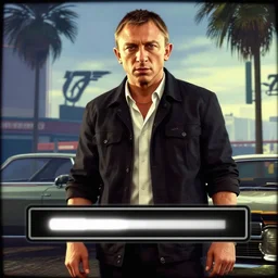 daniel craig as 0 0 7 in a gta 5 loading screen
