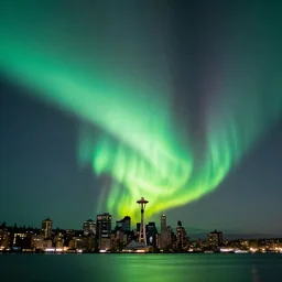 beautiful aurora over seattle digital hd photo trending on artstation, flickr, wallpaper