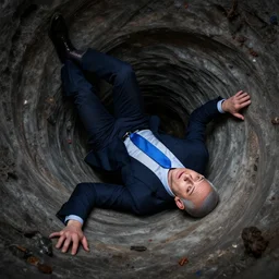 overhead shot of benjamin netanyahu falling into a spiral of madness, vanitas, highly detailed, by wayne barlowe and beksinski
