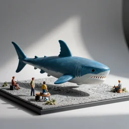 Jaws movie scene diorama, ultra realistic”