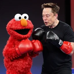 elon musk boxing with elmo