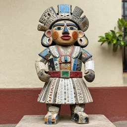 A sculpture a Mexican native made pure recycled materials