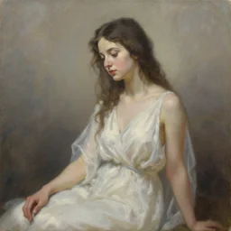 goddess of tranquility, oil painting, oil on canvas, best on artstation, hd, 8 k, 4 k, realistic