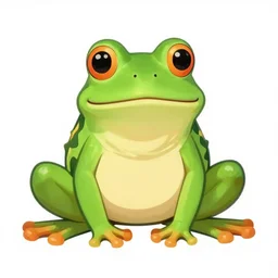 a flamboyant whimsical frog, colorful illustration