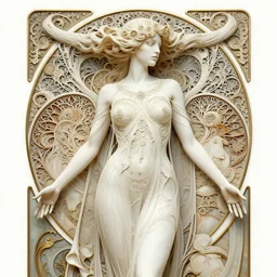 psychic entity by alexander mcqueen, zdzisław beksinski and alphonse mucha. highly detailed, hyper - real, very beautiful, intricate fractal details, very complex, opulent, epic, mysterious, trending on deviantart and artstation, polished and minimalist redesign by zaha hadid and iris van herpen