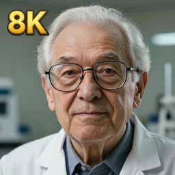 old scientist with big glasses, realistic, 8 k, extremely detailed, cgi, trending on artstation, hyper - realistic render, by greg rutkowski