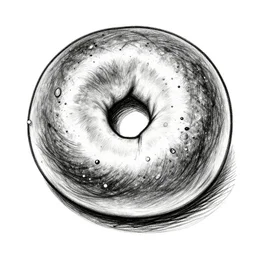 the universe in the from of a bagel, black and white sketch by Jacques Pugin