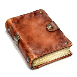 witch's leather bound grimoire tome with metal latches art by kay nielsen and walter crane, illustration style, watercolor