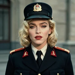 a portrait of a 1 9 8 0 s kgb agent looking like madonna