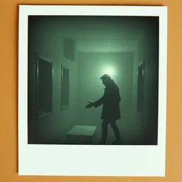 a polaroid photo of an unsettling scene