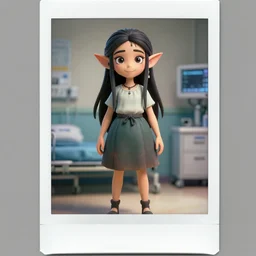a 3 d render polaroid full body portrait of a cheerful maya fey, finely detailed features, perfect art, in the hospital, gapmoe yandere grimdark, trending on pixiv fanbox, painted by greg rutkowski makoto shinkai takashi takeuchi studio ghibli, akihiko yoshida, pixar 3 d render