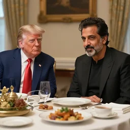 Imran Khan having dinner with Donald trump