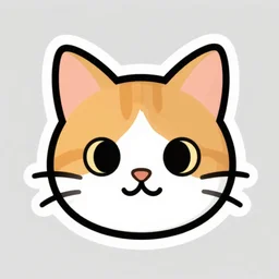 illustration of a cartoon cat head logo, digital art
