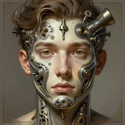 symmetry!! joe peschi, male, machine parts embedded into face, intricate, elegant, highly detailed, digital painting, artstation, concept art, smooth, sharp focus, illustration, art by artgerm and greg rutkowski and alphonse mucha, 8 k