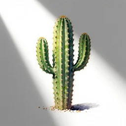 cute cactus drawing on white background