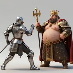 An knight fighting a fat king, ArtStation, concept art, octane render, trending on artstation, artstationHD, artstationHQ, unreal engine, 4k, 8k