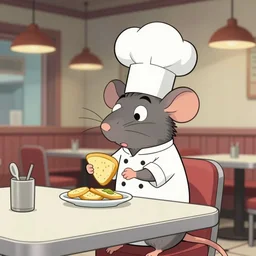 A rat working as a chef in a run down New York City diner, High Definition Animated Still