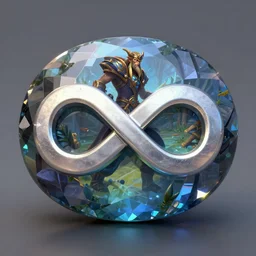 infinity symbol, infinity symbol, infinity symbol, infinity symbol, infinity symbol, infinity symbol, infinity symbol on a gem stone, artstation, hd, 8 k, sharp high quality artwork in style of greg rutkowski, concept art, blizzard warcraft artwork, hearthstone card artwork