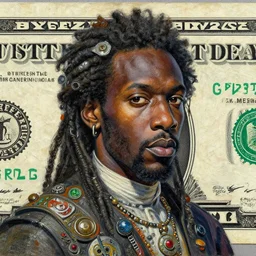 joe louis on dollar bill by basquiat, trending pixiv fanbox, acrylic palette knife, style of makoto shinkai takashi takeuchi yoshiyuki sadamoto, fantasy character portrait, ultra realistic vfx, intricate details, artifacts, highly detailed,, highly detailed, cinematic lighting, unreal