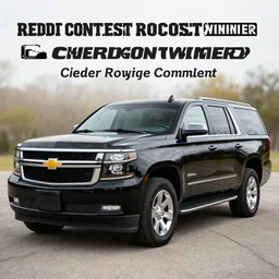 a black chevrolet suburban, a photograph, reddit contest winner, creative commons attribution, high resolution