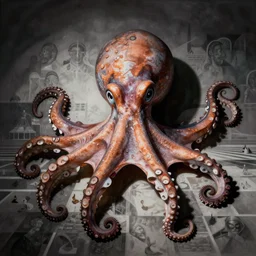 octopus by vito acconci, anni albers, andreas achenbach, frank aurbach, michaelangelo, banksy, greg rutowski, picasso, dali, warhol, escher