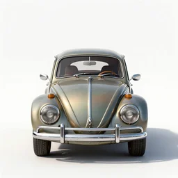 steampunk vw beetle classic car, stylized 3d render, isolated on a pure white background, centered, entire object in frame, sharp focus, soft studio lighting