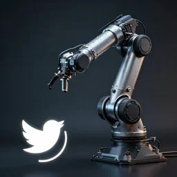 twitter profile banner design, 3 d printing, 6 axis robotic arm, gritty, futuristic, moody, highly detailed, octane render 8 k trending on artstation