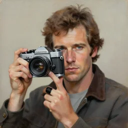 b. d cooper, oil painting, portrait, octane render, 8 0 s camera