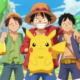 a film still of 3 d luffy in detective pikachu