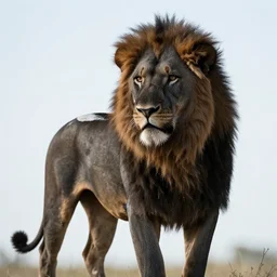 professional photography of a black lion, spectacular in its beauty, 8 k